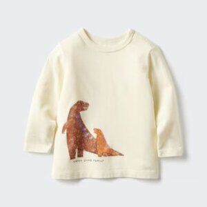 (4/$20) NWT - Uniqlo - Dinosaur Crew Neck Shirt